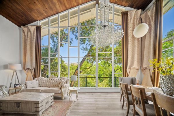 Dining room, Interior, Sun Room, Wooden Ceilings, Wood Texture Flooring
