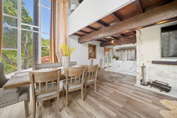 Dining room, Interior, Wooden Beams, Wooden Ceilings, Wood Texture Flooring