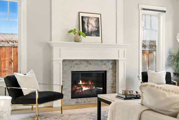 Fireplace, Interior, Wood Texture Flooring