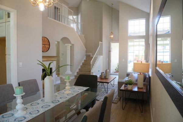 Chandelier, Dining room, Interior, Pendant Lights, Wood Texture Flooring