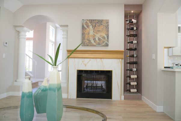 Fireplace, Interior, Wood Texture Flooring