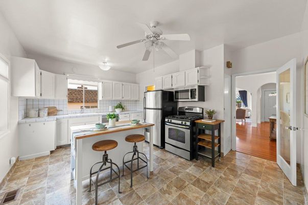 Interior, Kitchen, Stainless Steel Appliances, Wood Texture Flooring