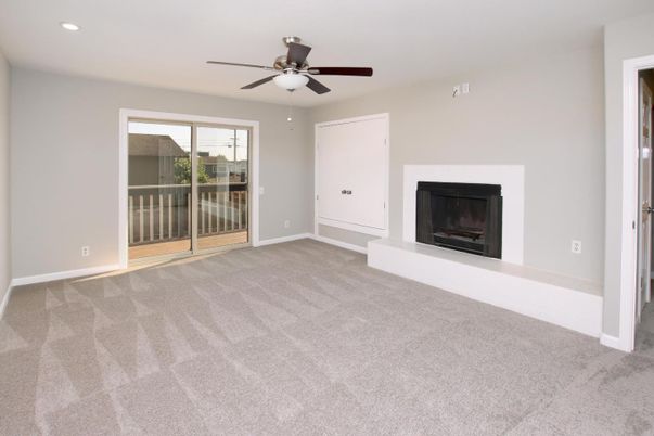 Empty room, Fireplace, Interior, Recessed Lighting