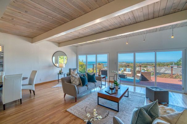 Interior, Living room, Water, Wooden Beams, Wooden Ceilings, Wood Texture Flooring