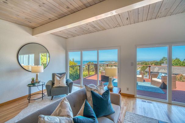 Interior, Living room, Water, Wooden Beams, Wooden Ceilings, Wood Texture Flooring