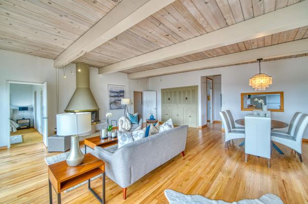 Chandelier, Dining room, Interior, Living room, Wooden Beams, Wooden Ceilings, Wood Texture Flooring