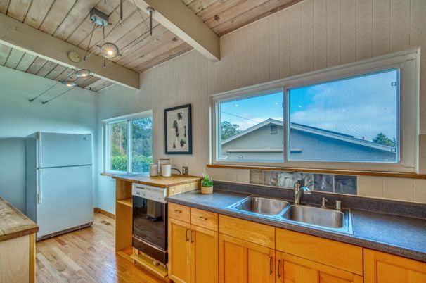 Interior, Kitchen, Pendant Lights, Wooden Ceilings, Wood Texture Flooring
