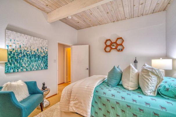 Bedroom, Interior, Recessed Lighting, Wooden Beams, Wooden Ceilings