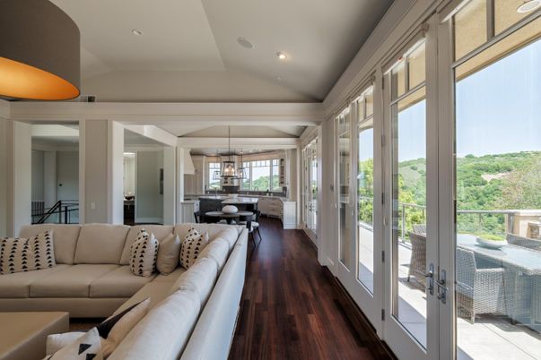 Interior, Kitchen, Living room, Pendant Lights, Recessed Lighting, Wood Texture Flooring