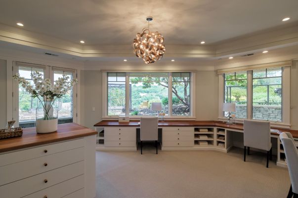 Chandelier, Home Office, Interior, Pendant Lights, Recessed Lighting