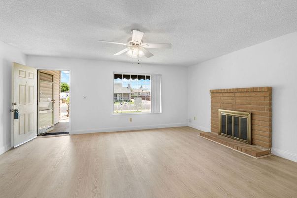 Empty room, Fireplace, Interior, Wood Texture Flooring