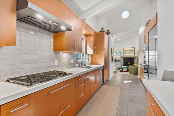 Fireplace, Interior, Kitchen, Pendant Lights, Recessed Lighting