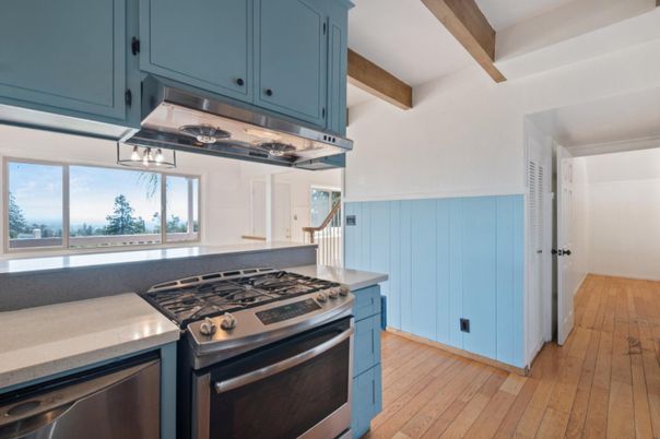 Interior, Kitchen, Wooden Beams, Wood Texture Flooring