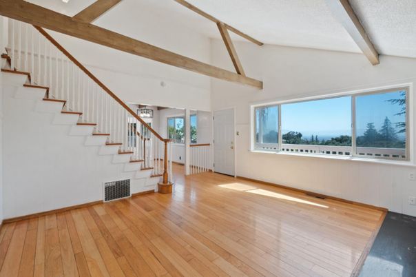 Empty room, Interior, Wooden Beams, Wood Texture Flooring