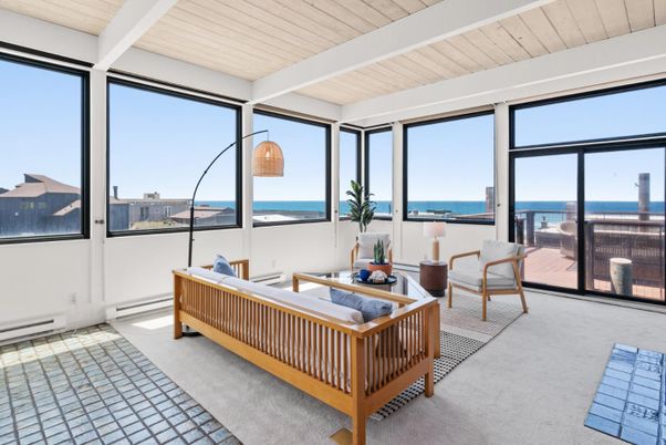 Interior, Living room, Sun Room, Water, Wooden Ceilings