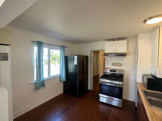 Interior, Kitchen, Stainless Steel Appliances, Wood Texture Flooring