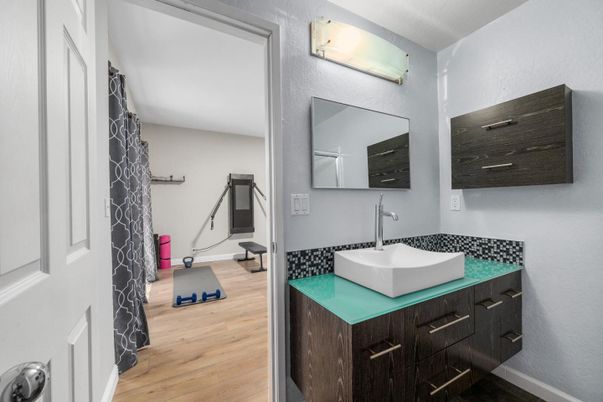 Bathroom, Interior, Wood Texture Flooring