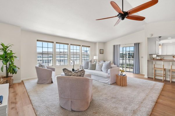 Interior, Living room, Pendant Lights, Water, Wood Texture Flooring