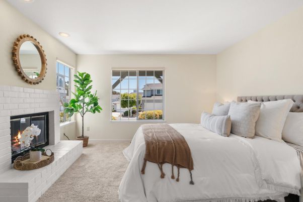 Bedroom, Fireplace, Interior, Recessed Lighting