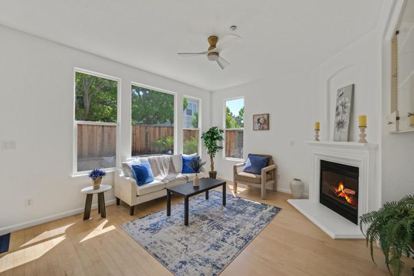 Fireplace, Interior, Living room, Wood Texture Flooring