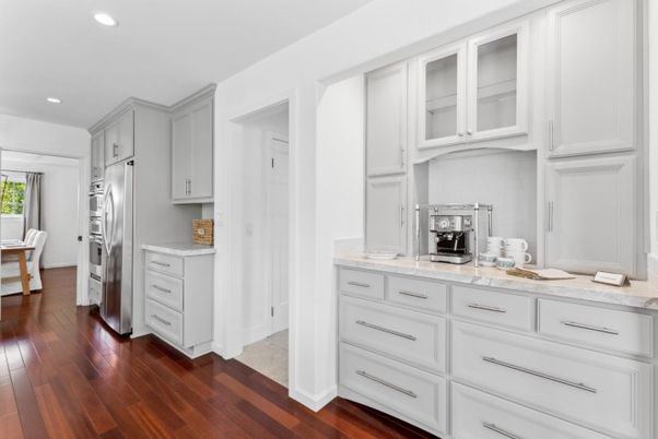 Interior, Kitchen, Recessed Lighting, Wood Texture Flooring