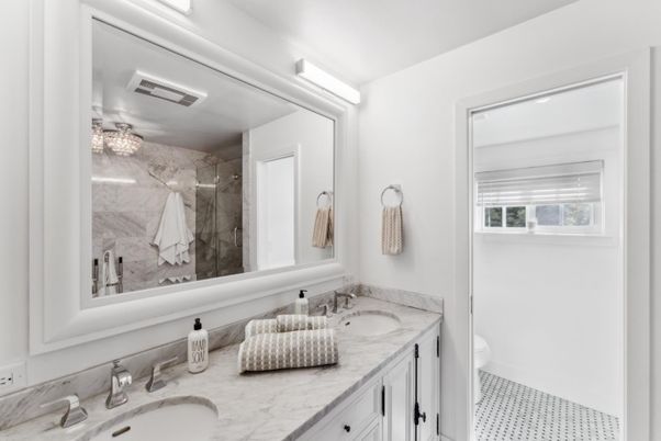 Bathroom, Dual Sink Vanities, Interior, Marble Walls