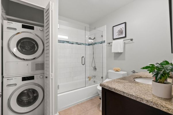 Bathroom, Glass Shower, Interior, Utility Closets, Washer