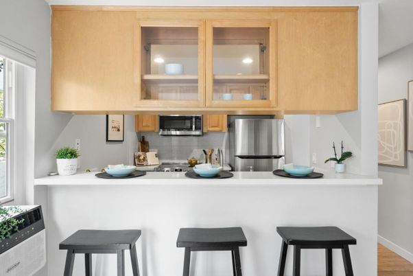 Interior, Kitchen, Stainless Steel Appliances, Wood Texture Flooring