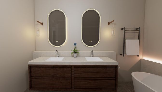 Bathroom, Dual Sink Vanities, Free Standing Baths, Interior