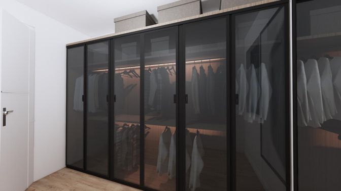 Interior, Walk-in Closets, Wood Texture Flooring
