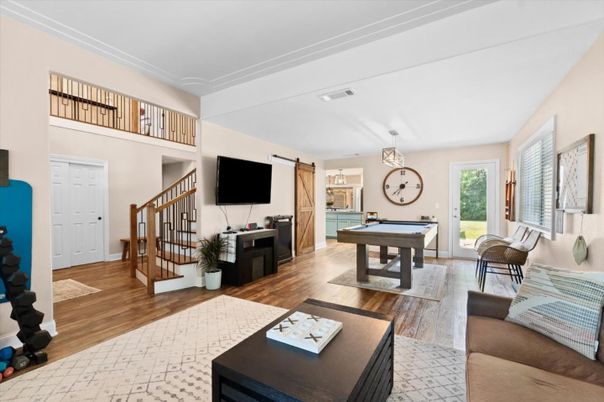 Billiard Table, Game Room, Interior, Living room, Wood Texture Flooring