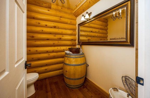 Bathroom, Interior, Wood Texture Flooring, Wooden Walls