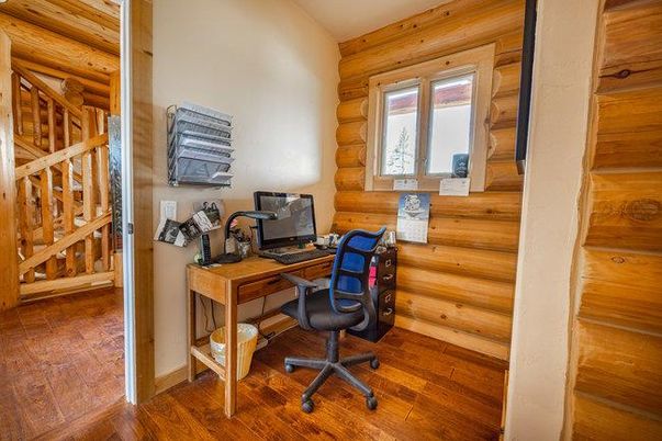 Home Office, Interior, Wood Texture Flooring, Wooden Walls