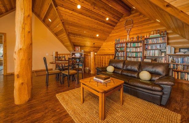 Dining room, Interior, Living room, Recessed Lighting, Wooden Beams, Wooden Ceilings, Wood Texture Flooring