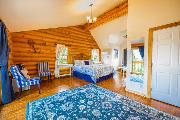 Bedroom, Interior, Pendant Lights, Wooden Beams, Wood Texture Flooring, Wooden Walls