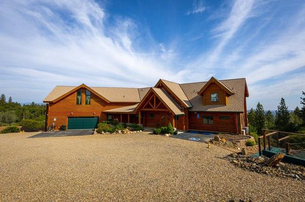 Attached, Backyard, Exterior, Facade, Log Home