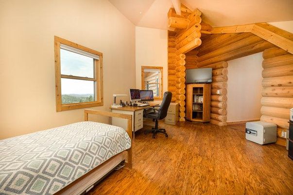 Bedroom, Home Office, Interior, Wooden Beams, Wooden Ceilings, Wood Texture Flooring, Wooden Walls
