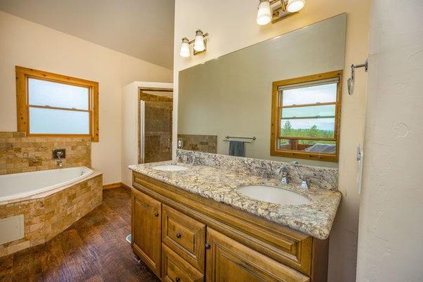Bathroom, Dual Sink Vanities, Interior, Wood Texture Flooring