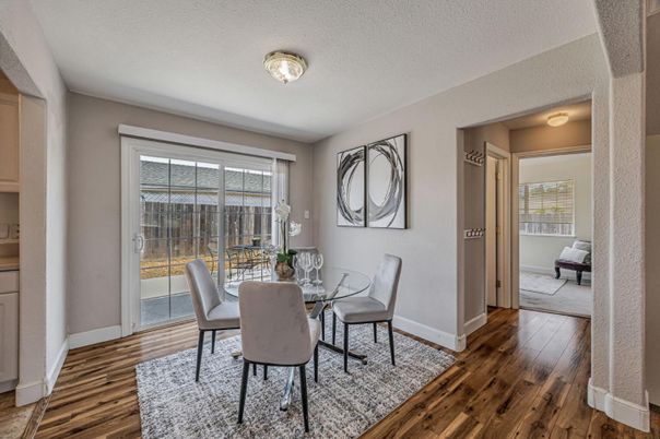 Dining room, Interior, Wood Texture Flooring