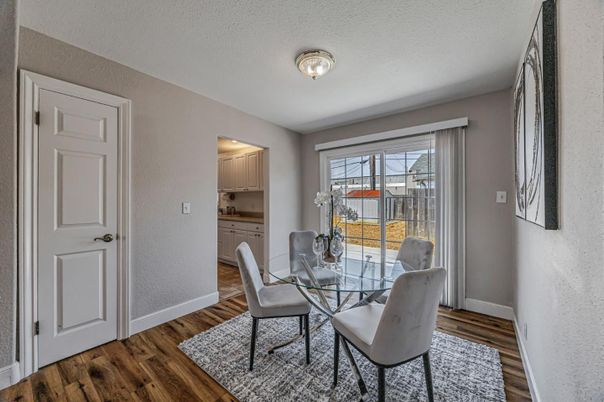 Dining room, Interior, Wood Texture Flooring