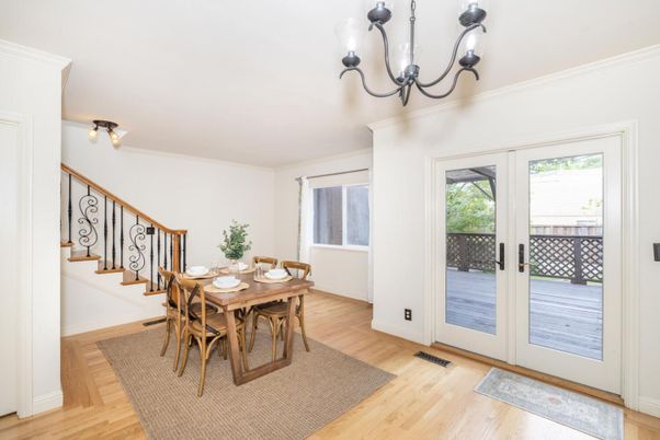 Chandelier, Dining room, Interior, Wood Texture Flooring
