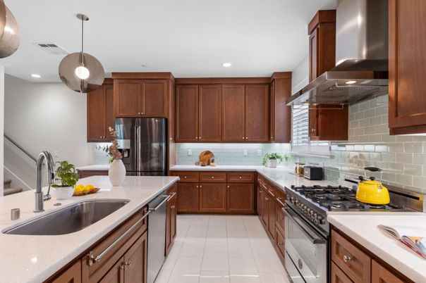 Interior, Kitchen, Pendant Lights, Recessed Lighting, Stainless Steel Appliances