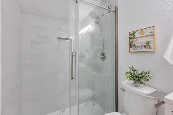 Bathroom, Glass Shower, Interior, Marble Walls