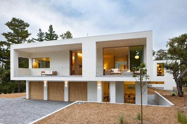 Attached, Exterior, Facade, Modern