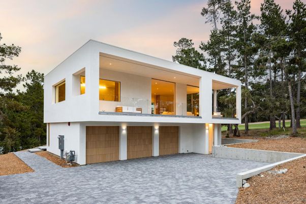 Attached, Exterior, Facade, Modern