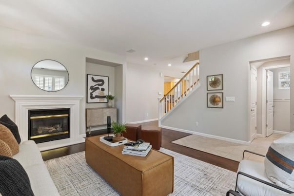 Fireplace, Interior, Living room, Recessed Lighting