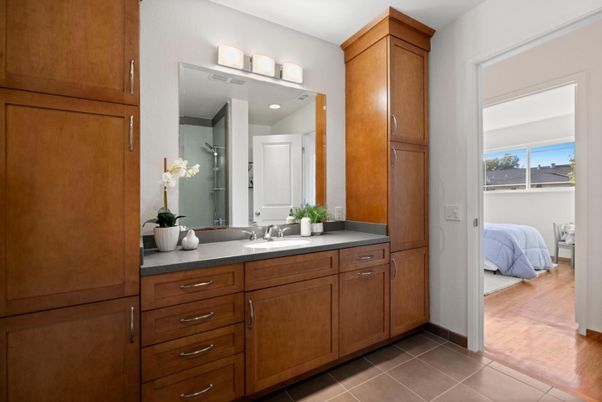 Bathroom, Interior, Wood Texture Flooring