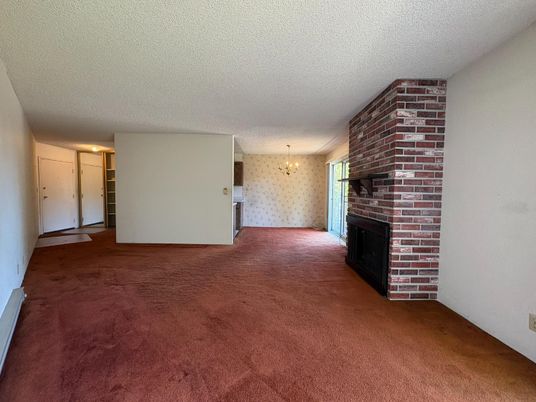 Empty room, Fireplace, Interior, Stone Walls