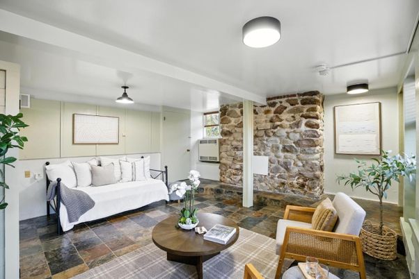 Interior, Living room, Stone Walls