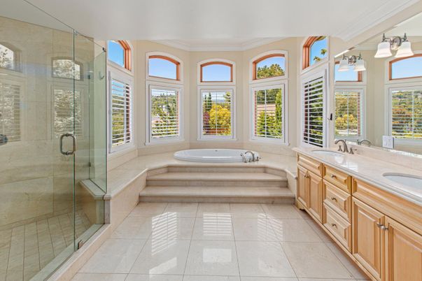 Bathroom, Dual Sink Vanities, Glass Shower, Interior